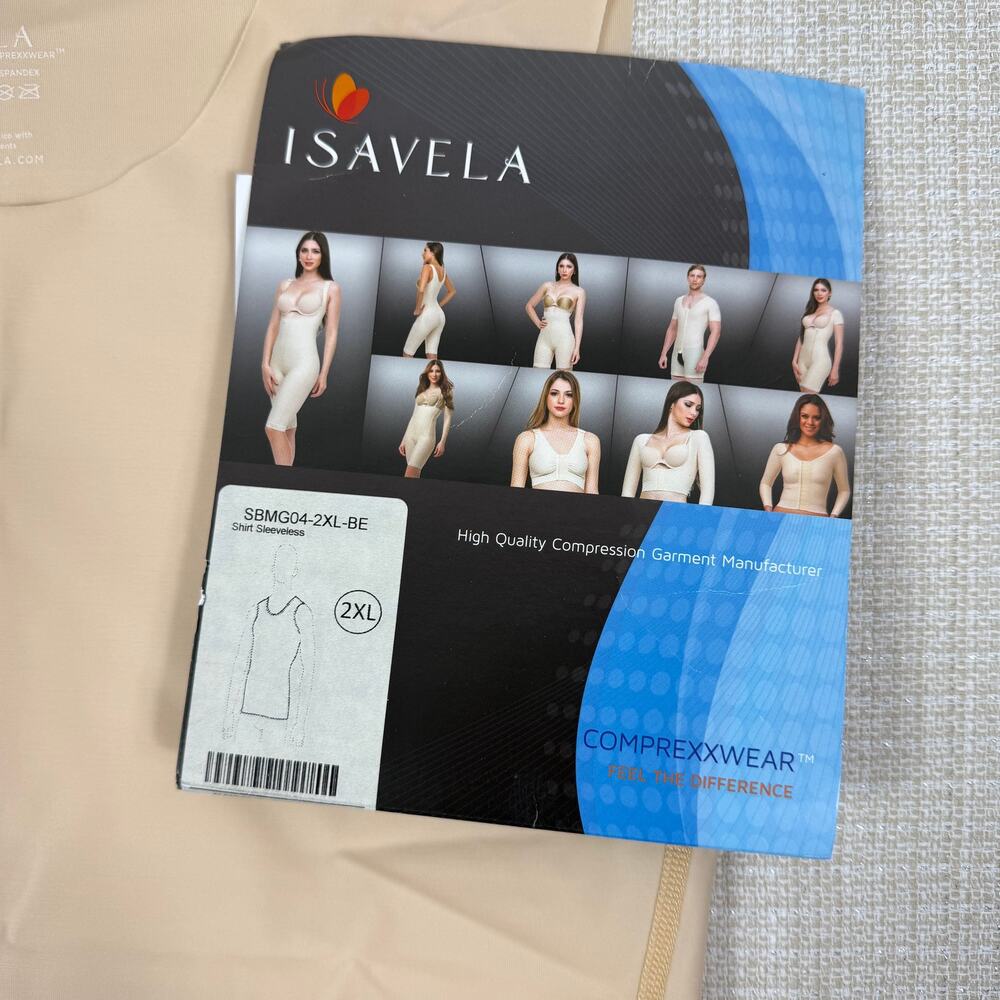 Isavela 2XL Compression Sleeveless Comprexxwear Tank No Zipper SBMG04-2XL-BE‎